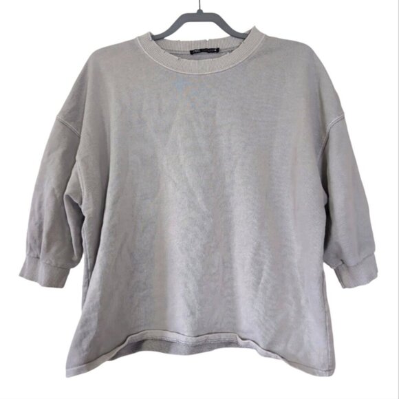 Zara Distressed Grunge Retro 90s Cyberpunk Urban Streetwear Crop Boxy Sweater S - Picture 1 of 7